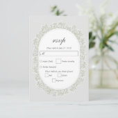Baby's Breath Monogram Gypsophila Floral Wedding RSVP Karte (Stehend Vorderseite)
