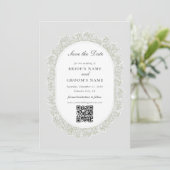 Baby's Breath Monogram Gypsophila Floral Wedding Save The Date (Stehend Vorderseite)