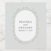 Baby's Breath Monogram Gypsophila Floral Wedding Weinetikett (Einzelnes Label)