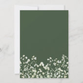 Baby's Breath on Sage Green Religious Wedding Einladung (Rückseite)