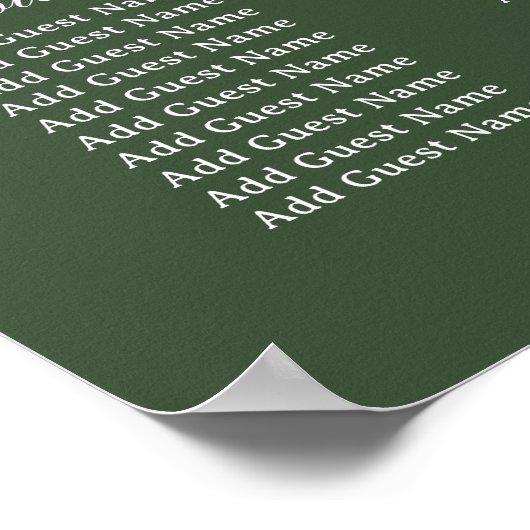 Baby's Breath on Sage Green Wedding Seating Chart Poster (Ecke)