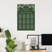 Baby's Breath on Sage Green Wedding Seating Chart Poster (Heimbüro)