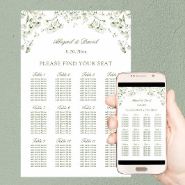 Baby's Breath Wedding Seating Chart Poster