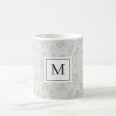 Baby's Breath Weiße Florale Gypsophila Monogramm Kaffeetasse (Mittel)