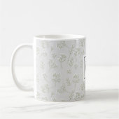 Baby's Breath Weiße Florale Gypsophila Monogramm Kaffeetasse (Links)