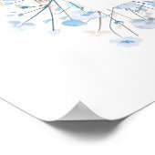 Baby's Breath white blue Baptism welcome Poster (Ecke)