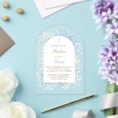Baby's Breath white blue flowers Baptism Acryleinladungen (Insitu (Hochzeit))