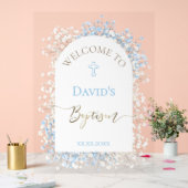Baby's Breath white blue welcome sign Acrylschild (Hochzeit)