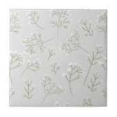 Baby's Breath White Floral Gypsophila Fliese (Vorderseite)
