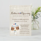 Babys Brewing Coffee Tea Twin Gender Reveal Party Einladung (Stehend Vorderseite)