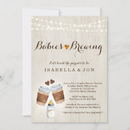 Babys Brewing Coffee Tee Twins Couple Baby Dusche Einladung