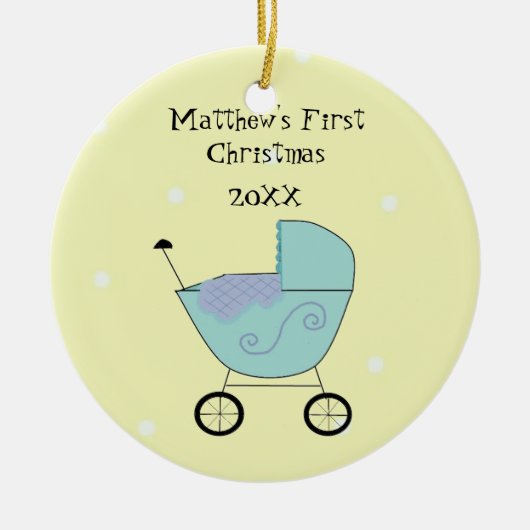 Babys Buggy Erste Weihnachten Keramikornament (Vorne)