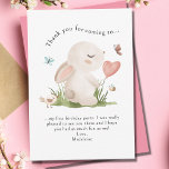 Babys Bunny Rabbit Birthday Danke<br><div class="desc">Vielen Dank, dass Sie zu Ihrer Geburtstagsparty gekommen sind, mit dieser niedlichen, rosa Kaninchen-Thematik, die mit Dankeschön-Karte behandelt wurde. Die Karte wurde im Hinblick auf einen ersten Geburtstag erstellt, ist aber als Dankeschön-Karte für Kinder für jedes Geburtstagsalter oder jede Gelegenheit geeignet. Das liegt daran, dass die Nachricht leicht von Ihnen...</div>