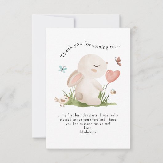 Babys Bunny Rabbit Birthday Danke (Vorderseite)