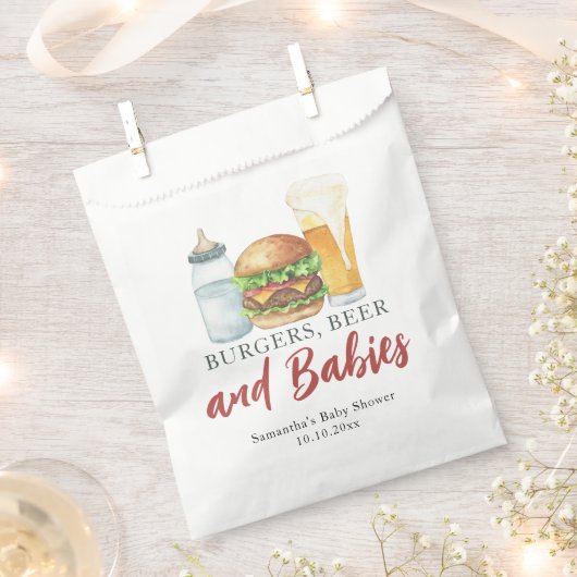 Babys, Burgers und Beer Baby Dusche Geschenktütchen (Ausgeschnitten)