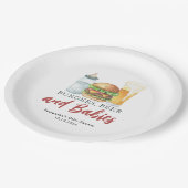 Babys, Burgers und Beer Baby Dusche Pappteller (Schrägansicht)