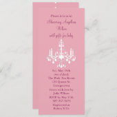 Baby's Chandelier (pink) Einladung (Vorne/Hinten)