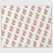 Baby's Cherry First Red Gingham Birthday Geschenkpapier (Flach)