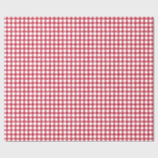 Baby's Cherry First Red Gingham Birthday Geschenkpapier (Flach)