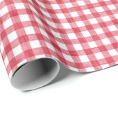 Baby's Cherry First Red Gingham Birthday Geschenkpapier (Rolleneckpunkt)