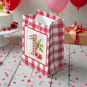 Baby's Cherry First Red Gingham Birthday Mittlere Geschenktüte