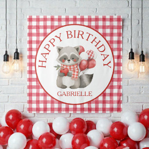 Baby's Cherry First Red Gingham Geburtstag Wandteppich