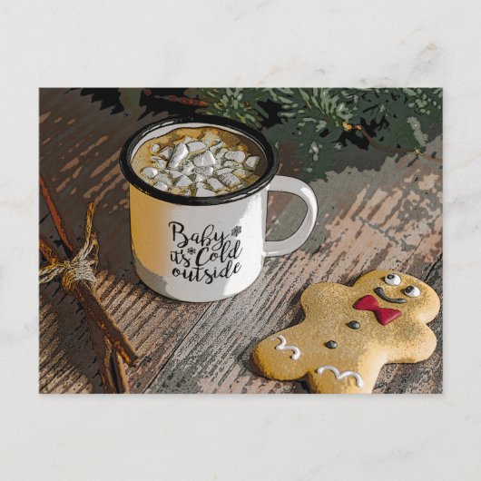 Baby's Cold Out Side Weihnachten Postkarte (Vorderseite)