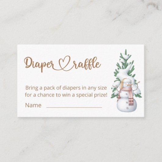 Baby's Cold Outdoor Baby Duschdusche Windel Raffle Begleitkarte (Vorderseite)