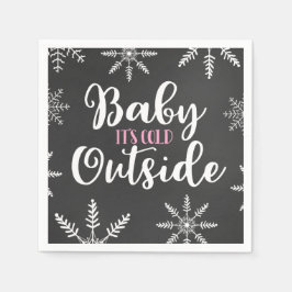 Baby's Cold Outdoor Baby Girl Winter Baby Shower Serviette