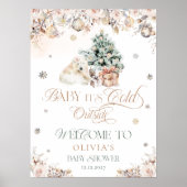 Baby's Cold Outdoor Bear Baby Dusche Willkommen Poster (Vorne)