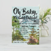 Baby's Cold Outdoor Bear Baby Shower Inivations Einladung (Stehend Vorderseite)