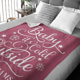 Baby's Cold Outdoor Berry Script Familie Urlaub Fleecedecke