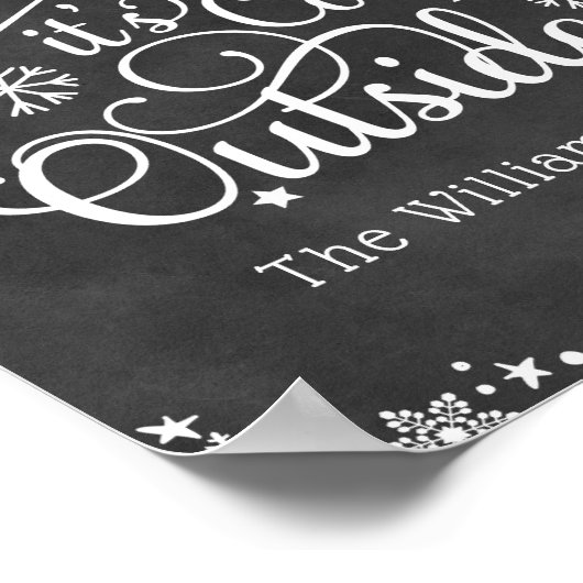 Baby's Cold Outdoor Black Chalkboard Urlaub Poster (Ecke)