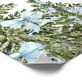 Baby's Cold Outdoor Blue Bow Baby Dusche Empfang Poster (Ecke)