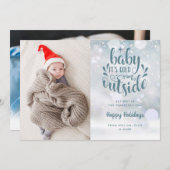 Baby's Cold Outdoor Boy Winter Holiday Birth Ankündigung (Vorne/Hinten)