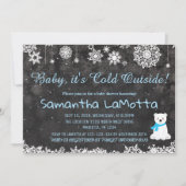 Baby's Cold Outdoor Eisbärendusche Einladung (Vorderseite)