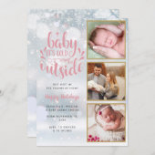 Baby's Cold Outdoor Fotos Girl Holiday Birth an Ankündigung (Vorne/Hinten)