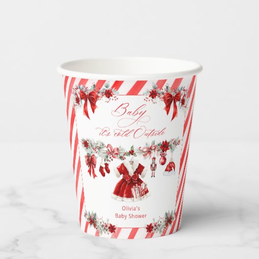 Baby's Cold Outdoor Girl Baby Dusche Pappbecher (Rückseite)