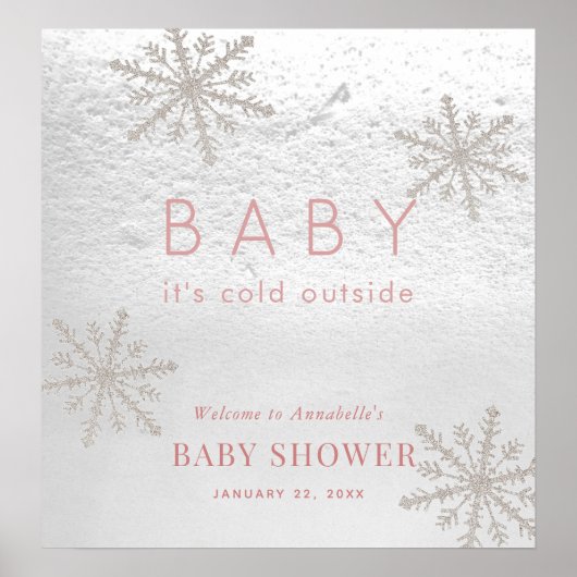 Baby's Cold Outdoor Girl Baby Dusche Willkommen Poster (Vorne)