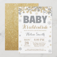Baby's Cold Outdoor Gold und Gray Baby Shower