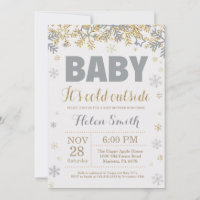 Baby's Cold Outdoor Gold und Gray Baby Shower