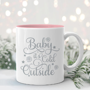 Baby's Cold Outdoor Gray Script Holiday Zweifarbige Tasse