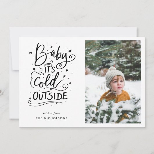Baby's Cold Outdoor Handgeschriebenes Script-Foto Einladung (Vorderseite)