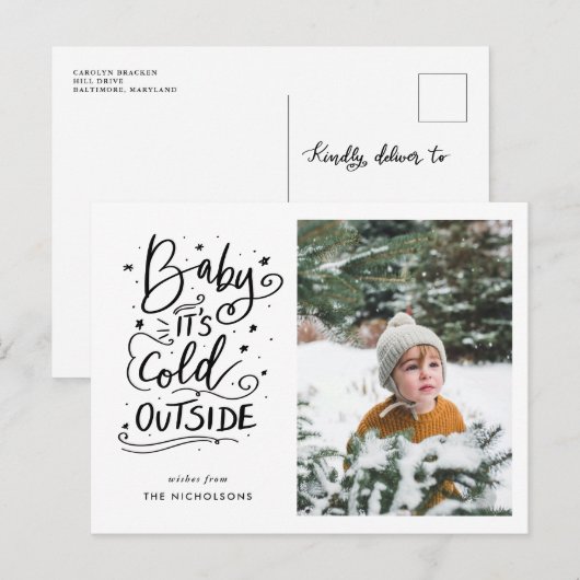 Baby's Cold Outdoor Handgeschriebenes Script-Foto Postkarte (Vorne/Hinten)