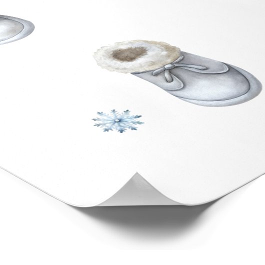 Baby's Cold Outdoor Kleidung Baby Dusche Empfang Poster (Ecke)