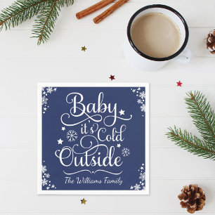 Baby's Cold Outdoor Navy Personalisiert Holiday Serviette