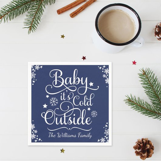 Baby's Cold Outdoor Navy Personalisiert Holiday Serviette