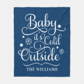 Baby's Cold Outdoor Navy Script Familie Urlaub Fleecedecke (Vorderseite)