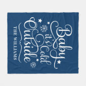 Baby's Cold Outdoor Navy Script Familie Urlaub Fleecedecke (Vorderseite (Horizontal))
