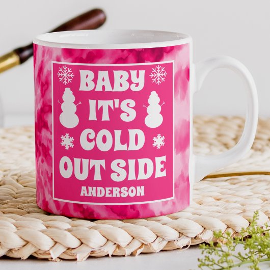 Baby's Cold Outdoor Pink Gefärbte Krawatte Holiday Kaffeetasse